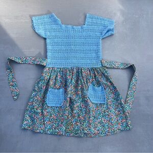 Vintage Hand Sewn Knitted Girls Dress
